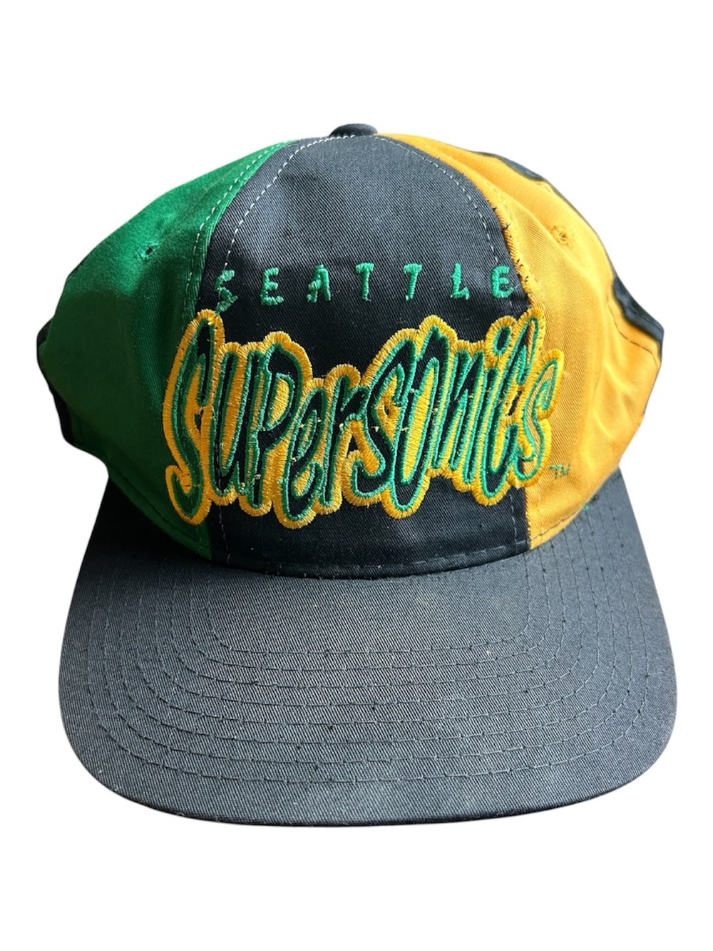 Vintage 90s Seattle SuperSonics Starter Tri-Power Snapback Hat Cap NBA